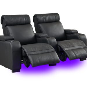 Lumene - Luxury III Motorised Full Leather Cinema Chair - 2 Chairs